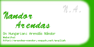 nandor arendas business card