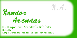 nandor arendas business card